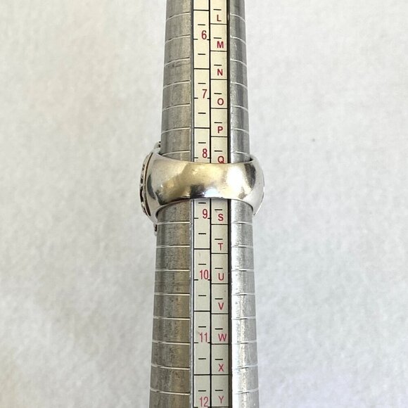 BARSE Sterling Silver 925 Heavy Chunky Scrollwork Turquoise Cabochon Ring Sz 8.5 - Picture 8 of 16